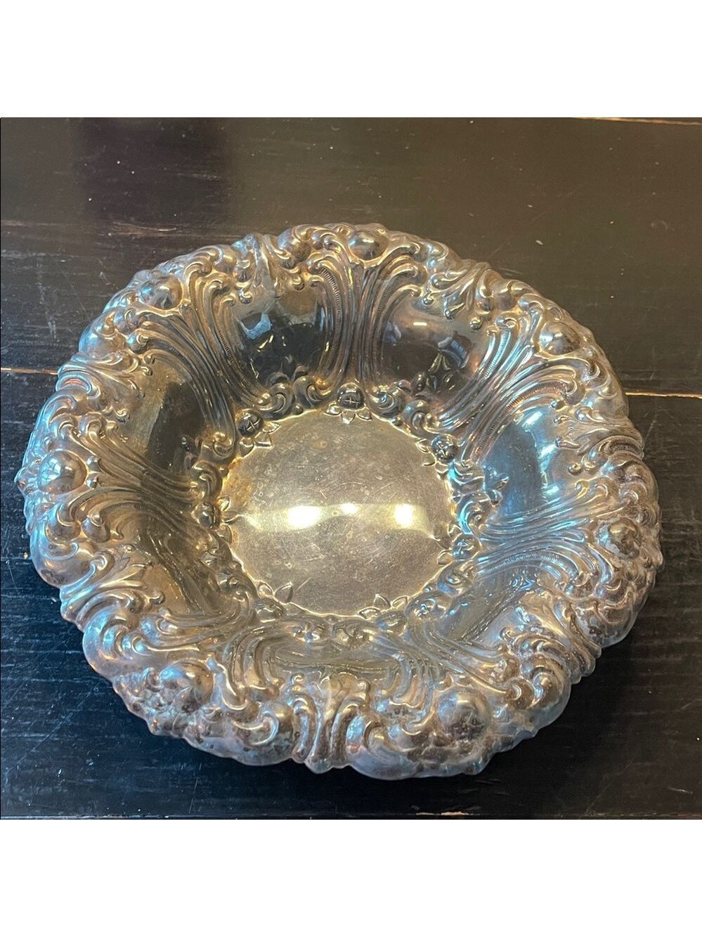 Gorham Silver Vtg Plated Versailles Bon Bon Bowl Dish Floral Scalloped YC1751 5”